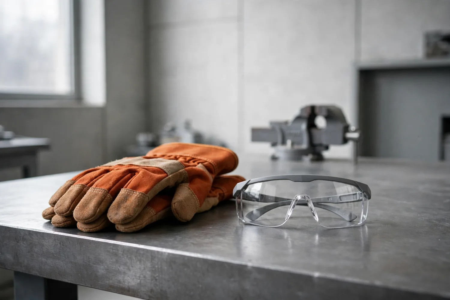 Work gloves and safety glasses