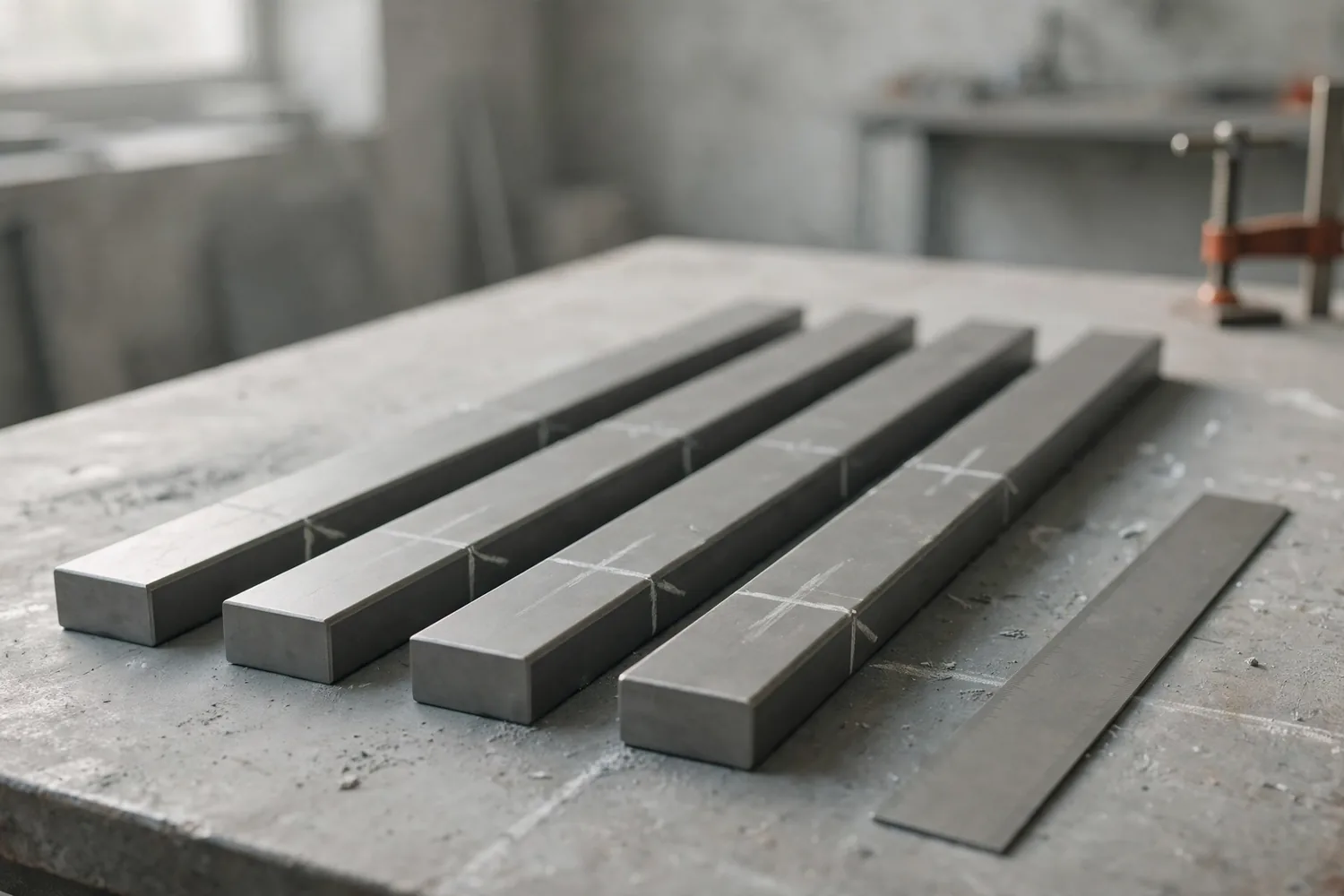 Bars marked for cutting