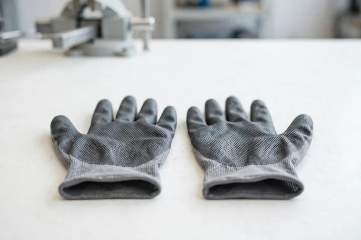 A pair of work gloves