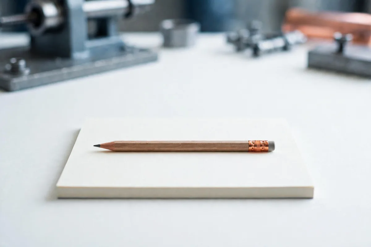 A pencil on a blank notepad